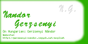 nandor gerzsenyi business card